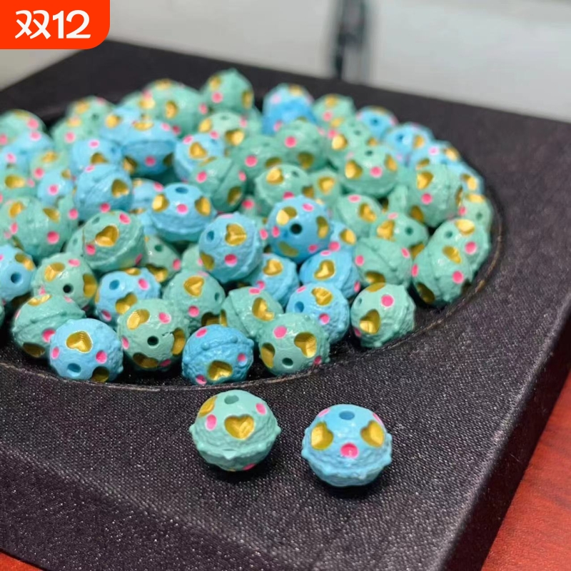 新款精品松石爱心 diy手链项链挂件文玩配饰佛珠饰品小滴流