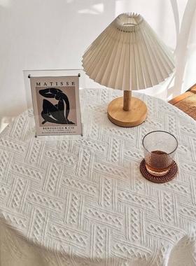 桌布白色蕾丝餐桌布书桌布法式茶几布桌垫圆桌布床头柜盖布现代