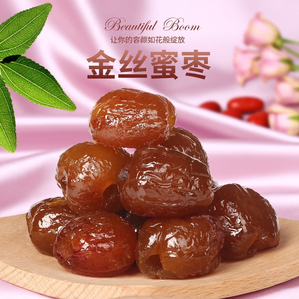 金丝蜜枣去核无核水晶包粽子的专用密枣蜜饯红枣零食大蜜枣好吃