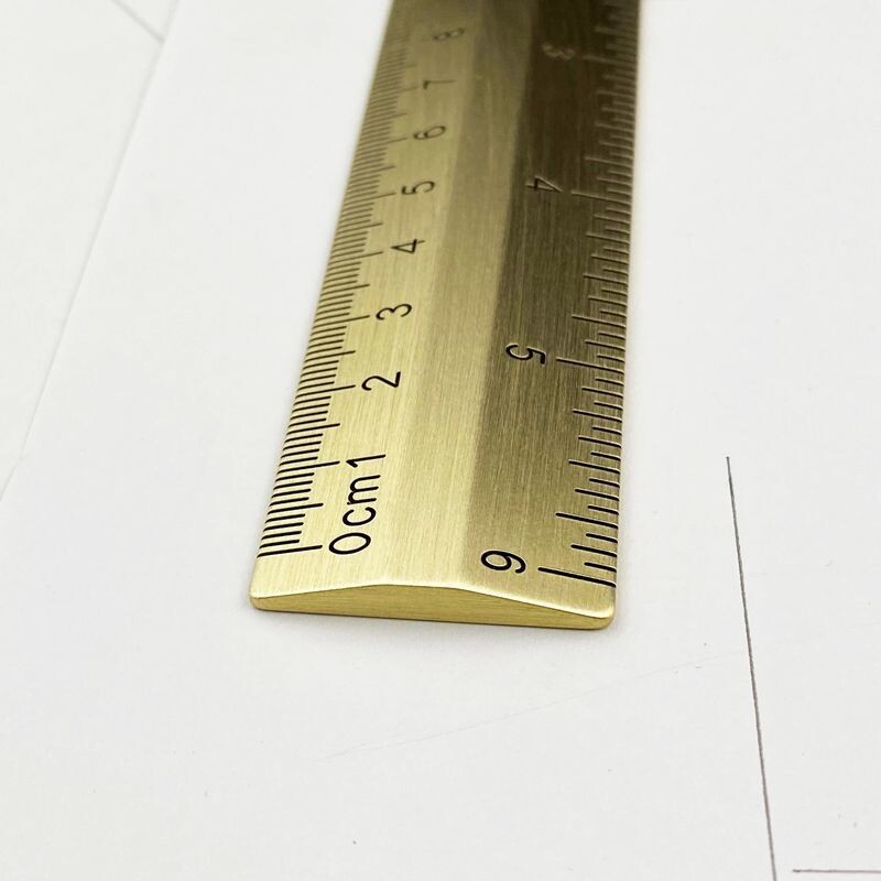 黄铜尺子30厘米复古20厘米刻度英寸金属尺学校公司年会创意礼品