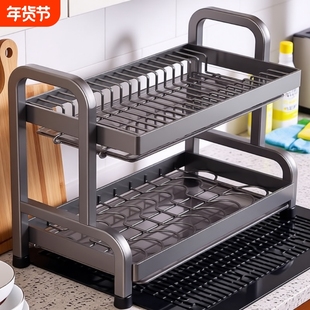 碗碟收纳架厨房置物架家用放碗架碗盘沥水架碗筷收纳盒碗柜免打孔