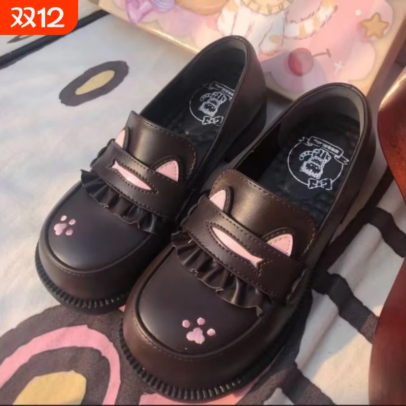 香港猫猫学院原创厚底增高圆头JK制服鞋超软舒适学生鞋洛丽塔