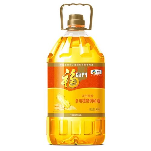 福临门花生原香食用调和油5L中粮家用食用油炒菜油植物大豆桶装