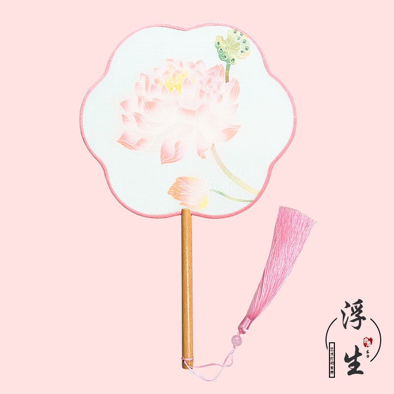 新品异形扇子 半透明古风竹柄团扇 旗袍汉服拍摄道具团扇古风