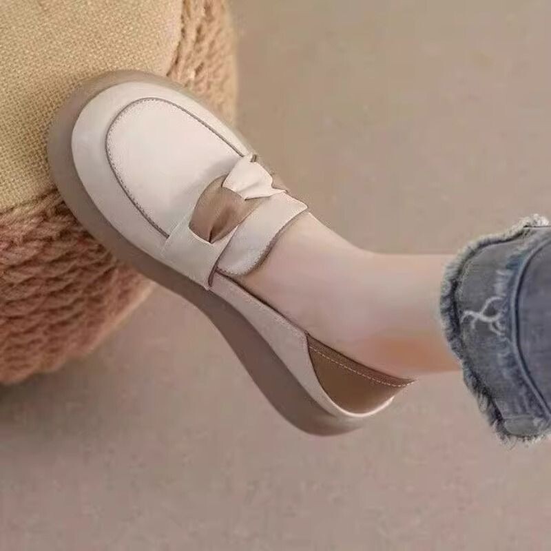 意尔康心选乐福鞋女2026春夏软底小皮鞋平底孕妇一脚蹬单鞋防滑鞋图片