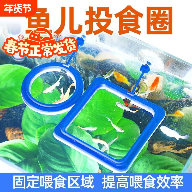 鱼缸喂食器防飘散漂浮悬浮喂食圈投食器投食圈鱼食投喂器喂鱼固定