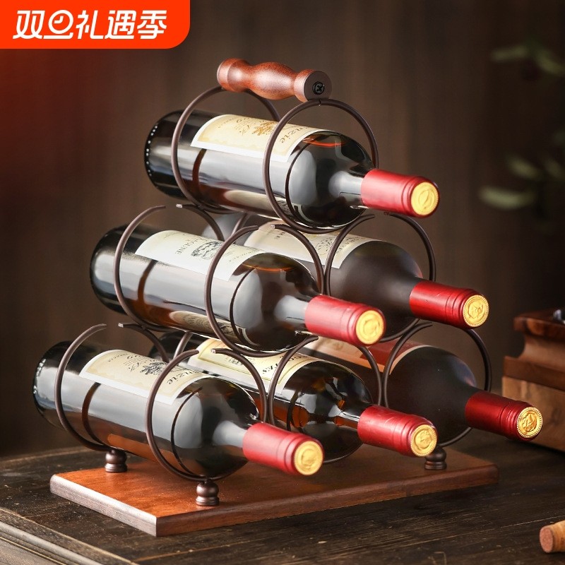 创意红酒架摆件实木葡萄酒架倒挂红酒杯架家用客厅欧式酒柜展示架