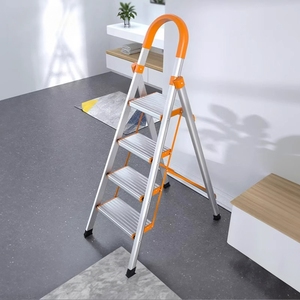 梯子家用折叠伸缩楼梯人字梯多功能加厚升降不锈钢五步梯爬梯轻便