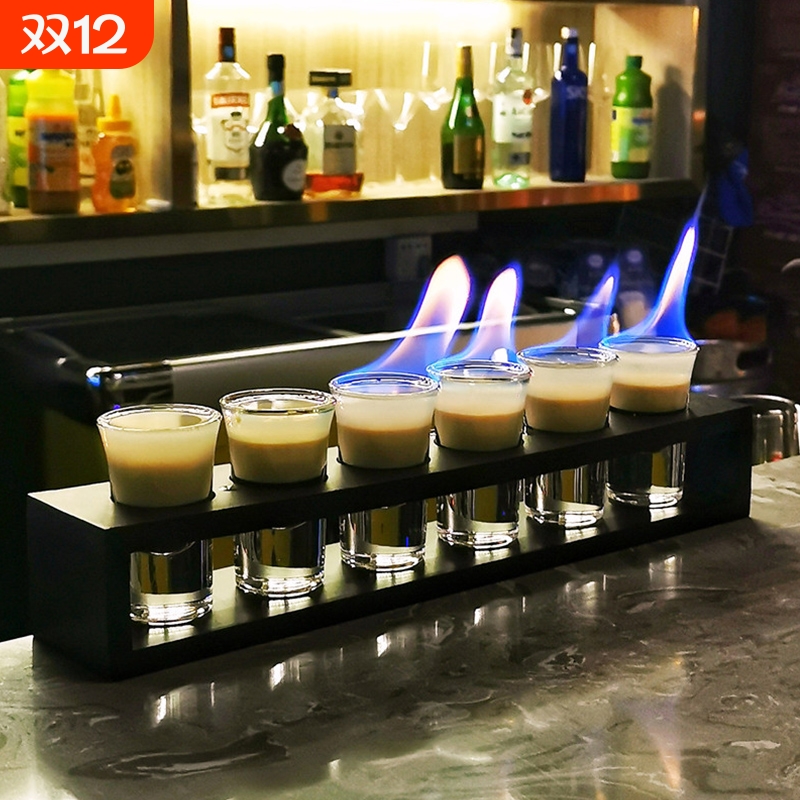 子弹杯白酒杯 吞杯烈酒杯一口杯b52鸡尾酒杯架shot杯套装酒吧酒杯