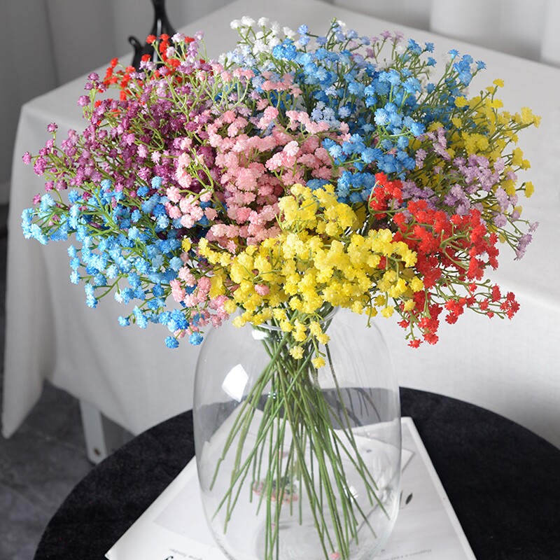 清明节仿真满天星3叉把束手捧塑料花仿真花婚礼装饰假花束花朵