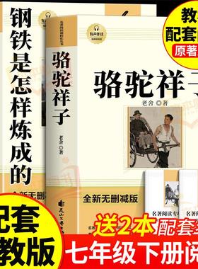 钢铁是怎样炼成的初中必读正版原著七年级下册阅读名著初一课外书配套人教版书目7下课外书籍老师推荐钢铁是怎样炼成的和骆驼祥子