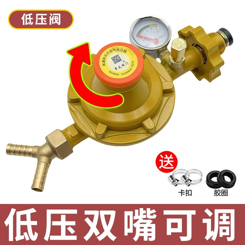 双嘴减压阀灶减压1.2液化气罐防爆安全带表阀煤气罐低压可调,五金/工具,其他阀门,淘宝优惠券,粉丝福利购,淘宝优惠卷