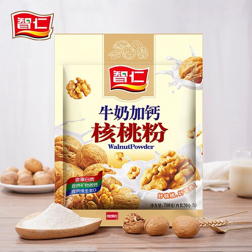 智仁托比阳光牛奶加钙核桃粉700g小袋装即食营养冲泡早餐食品代餐