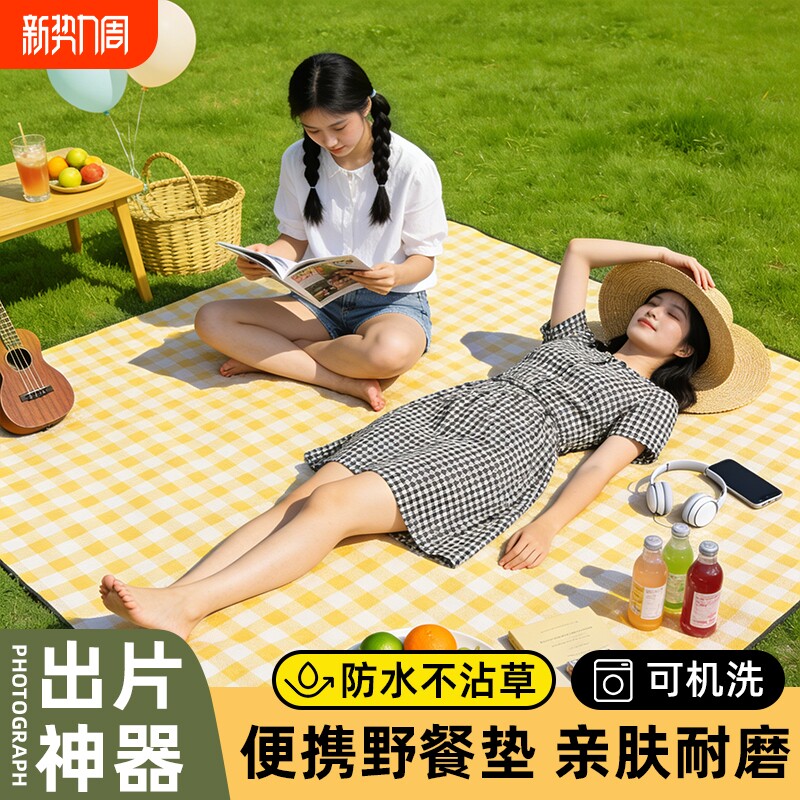 加厚野餐垫防潮垫户外地垫便携户外露营野炊防水春游帐篷草坪坐垫