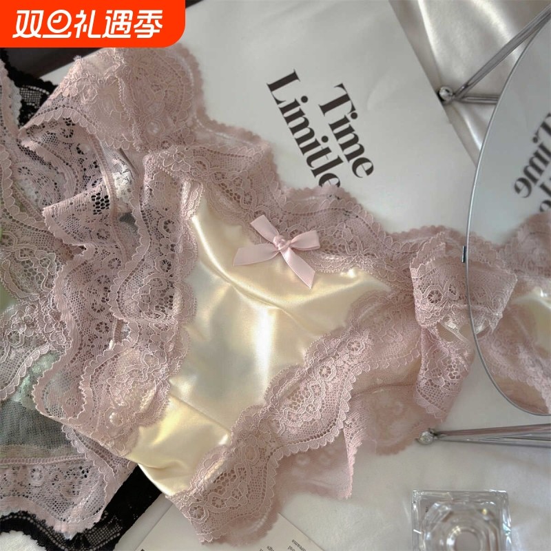 宫廷复古新款性感个性蕾丝女士纯棉裆内裤法式少女纯欲三角裤低腰