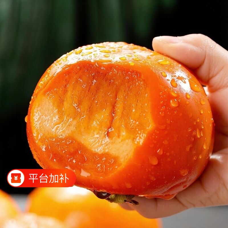 脆甜多汁正宗阳丰脆柿新鲜巧克力柿子应季甜脆水果无核冰糖心