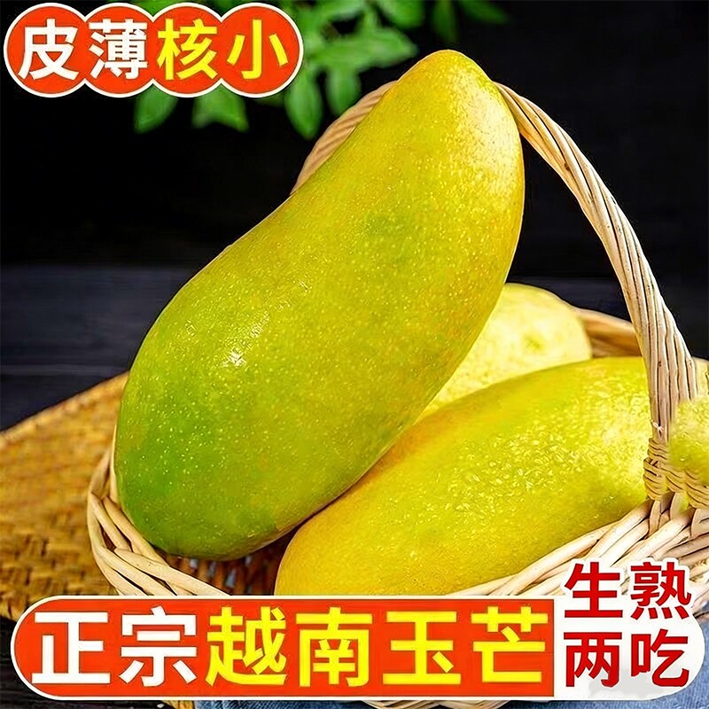 正宗越南大玉芒现摘当季新鲜水果整箱9斤青皮芒果非金煌芒特产果