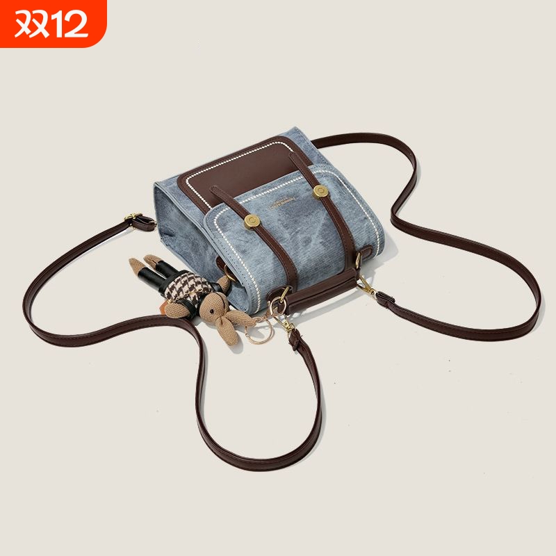双肩包设计感小众包包女2025新款小型书包时尚旅行牛仔百搭小背包