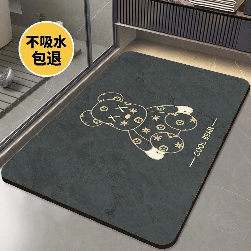 硅藻泥浴室吸水地垫门口进门卫生间厕所防滑厨房脚垫入户卧室卫浴