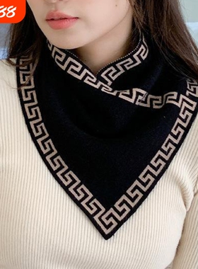 T围脖C1vo0-秋冬三角围巾男女护颈围脖保暖脖套冬季防风丝巾