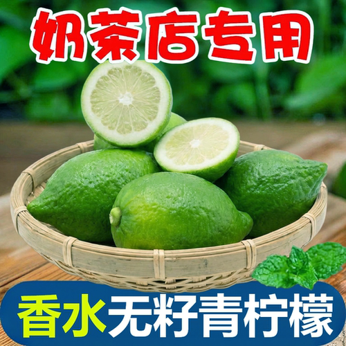 广东香水柠檬新鲜一级果爆柠檬茶专用果饮调料无籽青柠香柠檬皮薄