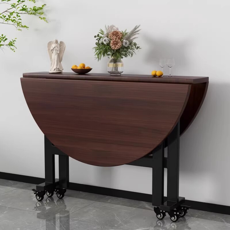 饭桌客厅12人大桌子餐桌家用实木折叠吃饭大圆桌带转盘阳台露营