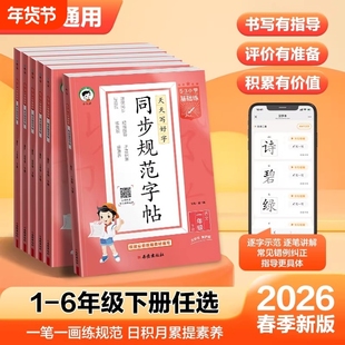 同步规范字帖2026春新款寒假练字帖小儿郎53小学基础练一二三四五六年级上下册任选全国通用小学生专用训练练习