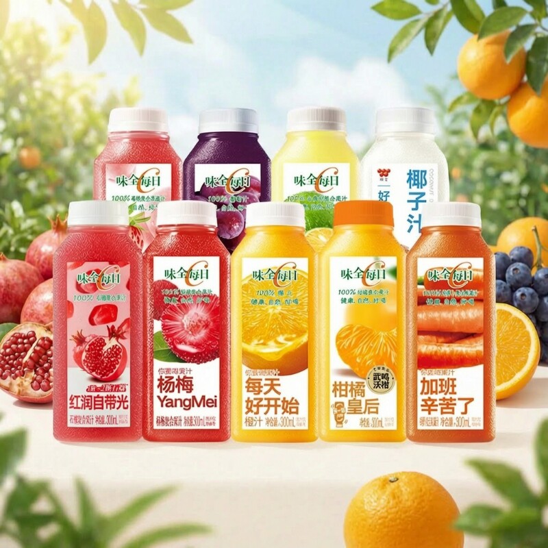 味全每日C橙汁葡萄汁莓桃汁杨梅汁多口味果汁组合装300ml*10瓶
