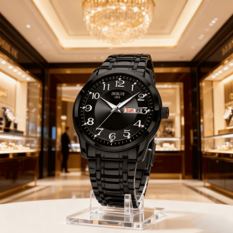 男款手表钢带商务防水石英腕表高级感男士正品名牌全自动非机械表