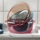 加厚洗脸盆塑料大中家用盆子学生宿舍洗脚盆婴儿小面盆透明高颜值