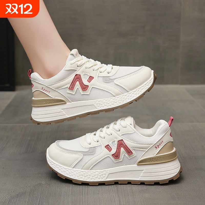 品牌断码爆款阿甘鞋女2025夏季新款薄款透气网面休闲运动鞋厚底增