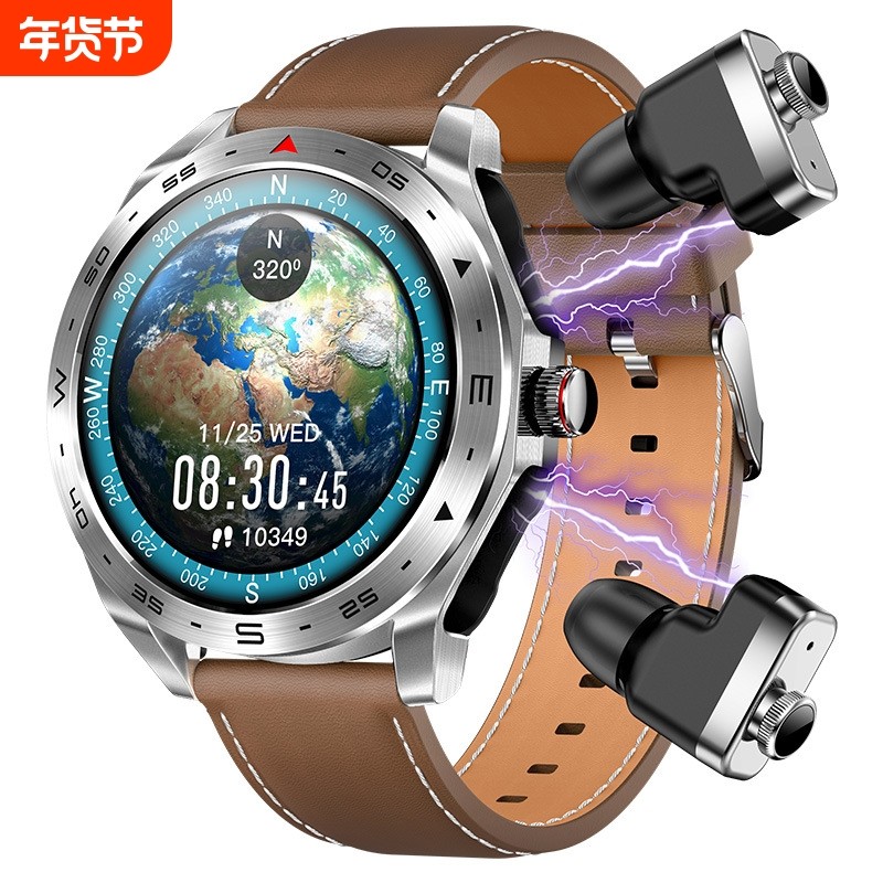 鑫超越TWS双蓝牙耳机MP3二合一双耳监测智能手环拨号电话成人手