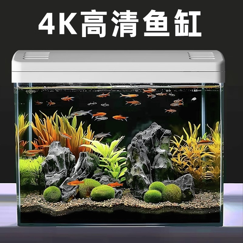 鱼缸小型客厅桌面金鱼缸一体成型自循环亚克力造景生态缸豪华阳台