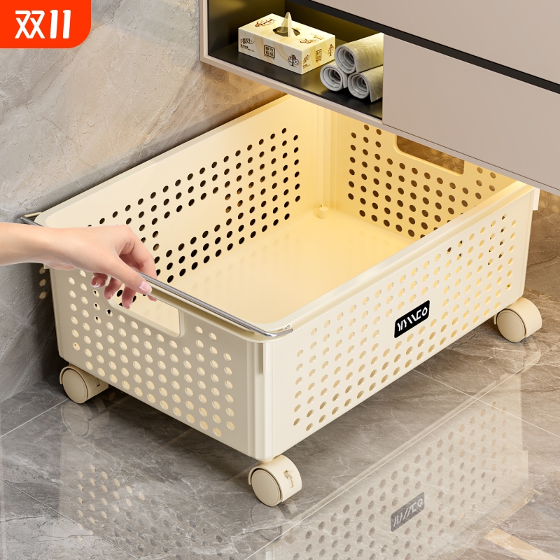 浴室柜下脏衣篓大容量推车
