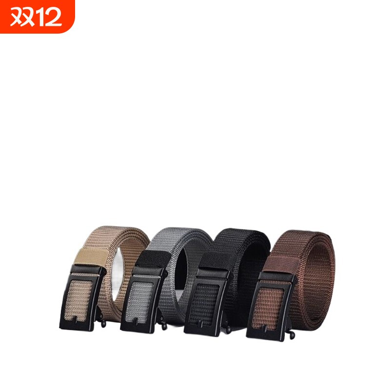 男士自动扣帆布腰带内穿休闲工装裤皮带学生青年韩版军训牛仔裤带