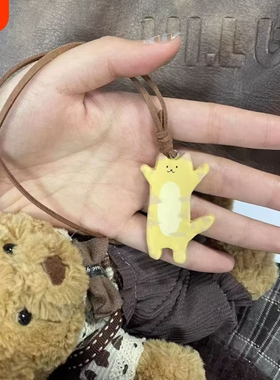 童趣可爱慵懒猫咪项链女2025新款小众设计配饰长款时尚毛衣链