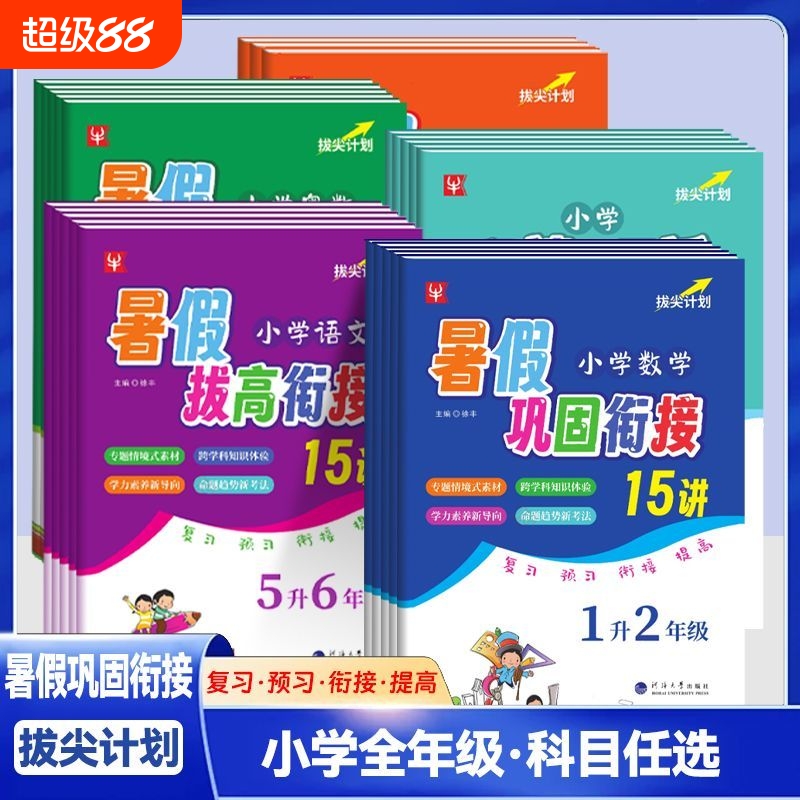 2025新 暑假作业 小学语文数学英语奥数暑假拔高衔接 1升2升3升4升5升6巩固衔接 暑假班教材作业本 1-6年级全套暑假作业