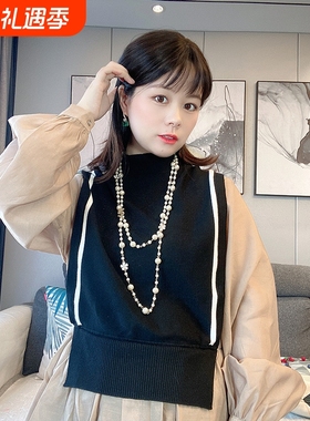 长款珍珠项链女轻奢气质百搭网红装饰品毛衣链小香风欧美外贸批发