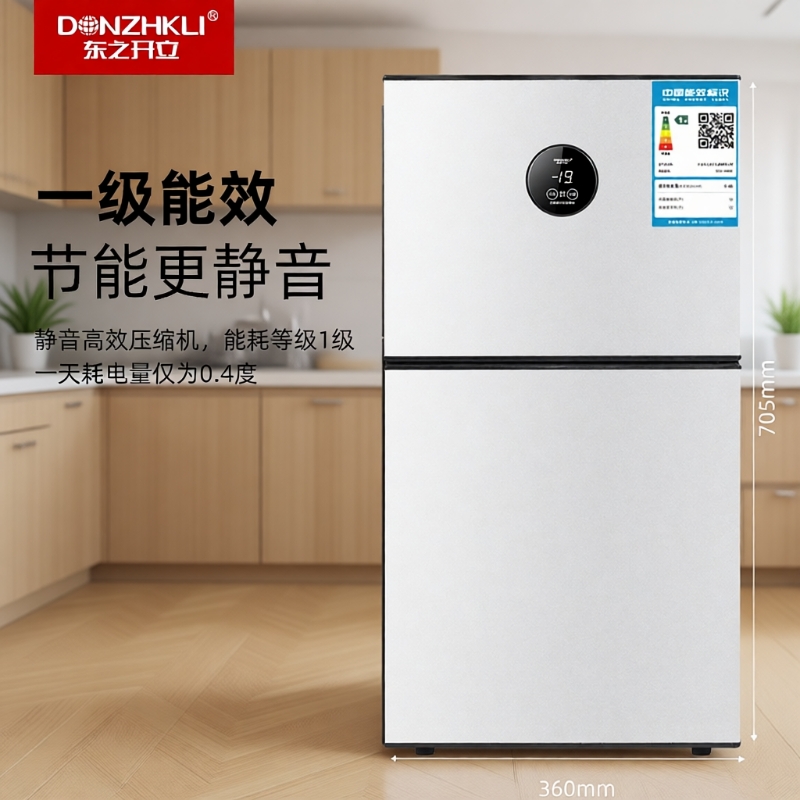 东之开立一级能效双开门小冰箱