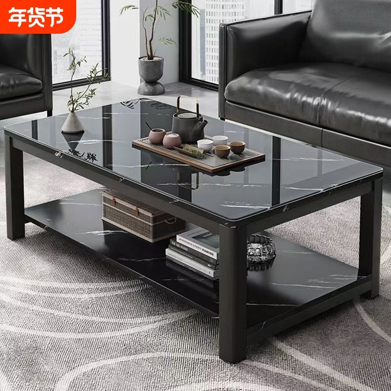 办公室茶几客厅家用方几茶几仿大理石小户型简约现代轻奢办公茶桌