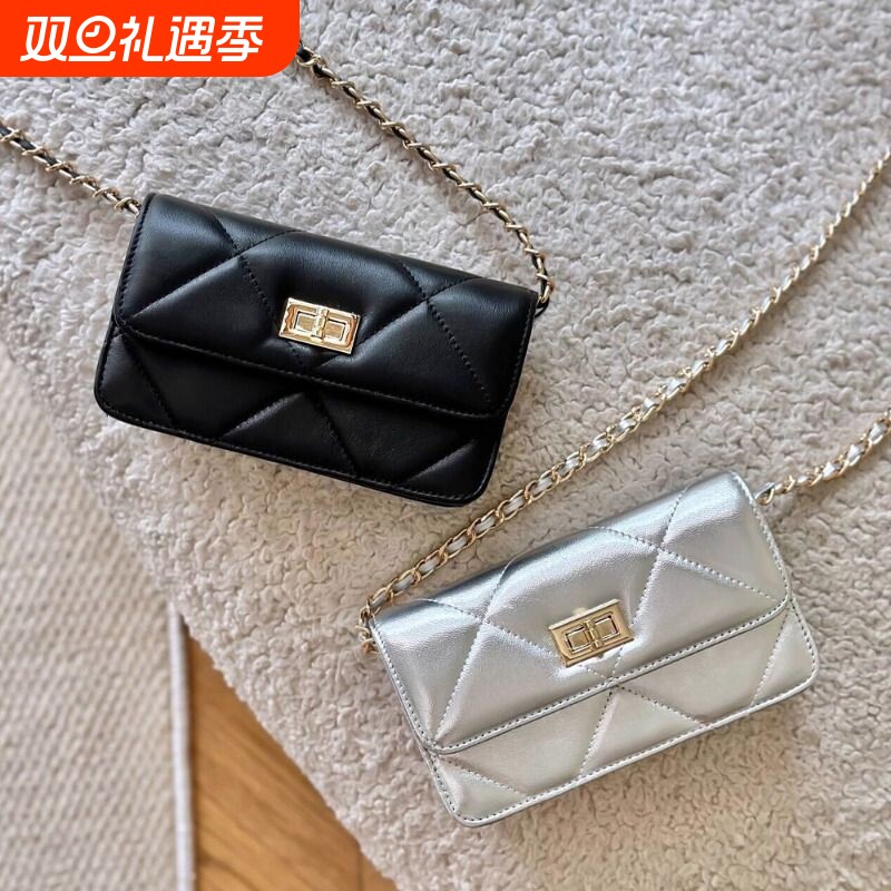 手机包包女2025新款潮小香风菱格小众高级感链条包单肩斜挎小包包