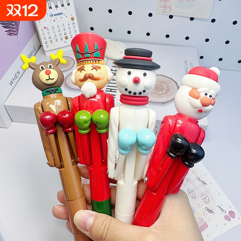 圣诞节拳击笔可爱卡通玩具圆珠笔