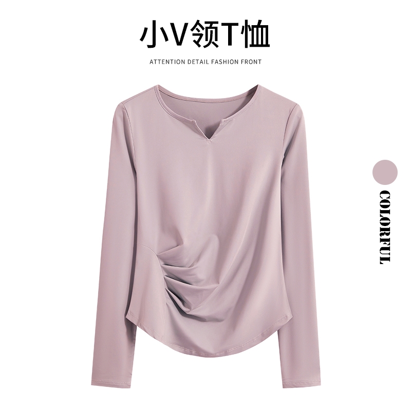 晨跑运动长袖女秋季吸汗速干瑜伽服户外跳绳专用训练衣跑步黑色