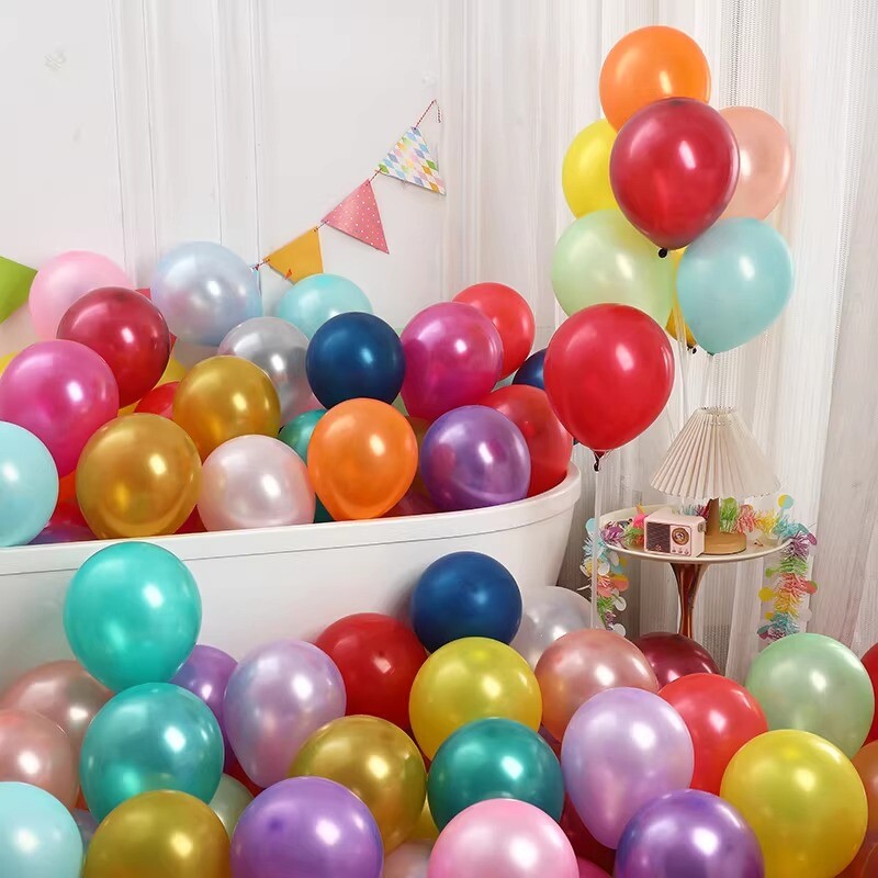 马卡龙气球加厚防爆无毒儿童生日场景布置装饰彩色珠光哑光多巴胺