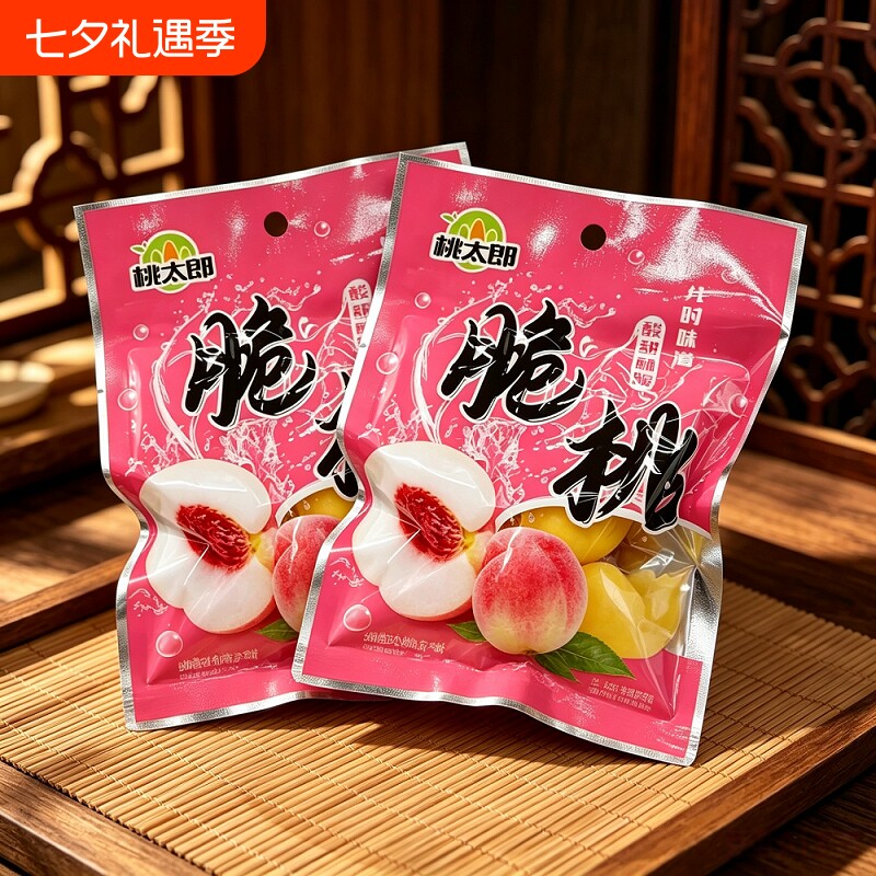 水蜜桃子锁喉桃脆桃老式童年零食怀旧回忆桃蜜饯果脯休闲味道酸甜