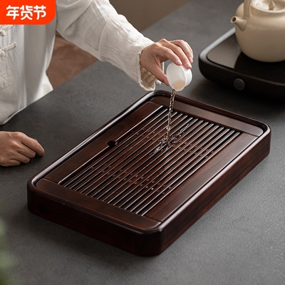 新款小型实木柯木茶盘家用蓄排沥水储水托盘功夫茶具套装泡茶排水