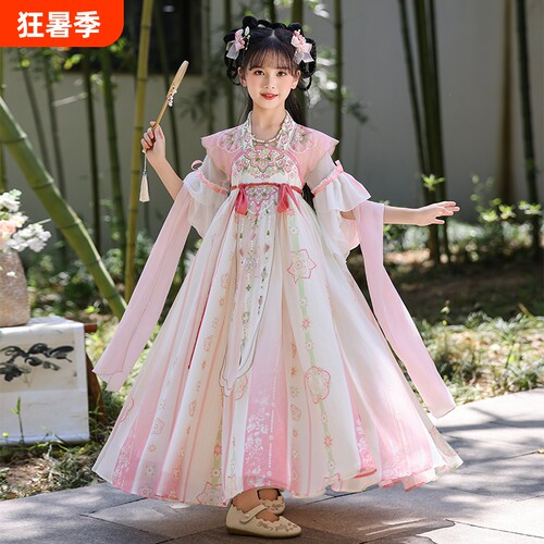 女童连衣裙2025新款夏季国风超仙汉服儿童裙子夏装古风公主裙古装