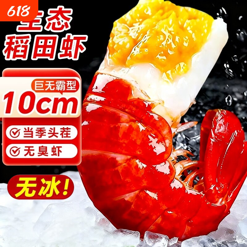 龙虾尾冷冻鲜活小龙虾无冰衣龙虾尾批发生鲜整箱特级大号虾球鲜冻
