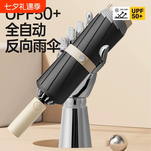加厚加固抗风折叠伞晴雨两用女