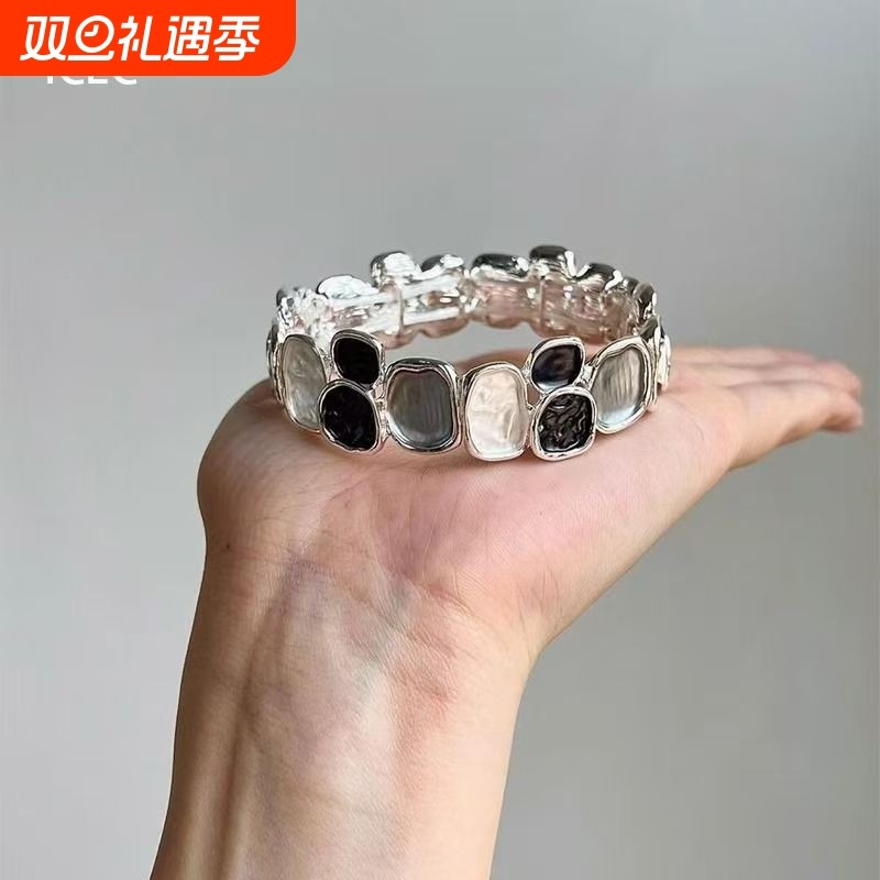 高级感几何方形手镯法式不规则时尚复古油画风稀奇古怪的手饰手链